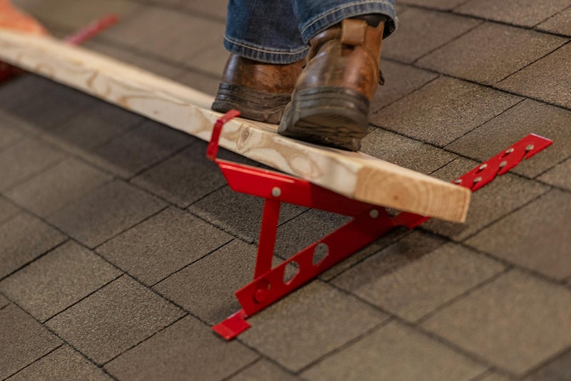 Guardian Fall Protection Guardian 2500 Adjustable Roofing Bracket | for 30 45 or 60 Degree Roof Pitches | 10 Inch Adjustable Platform | Powder Coated Red | OSHA Compliant - Image 5